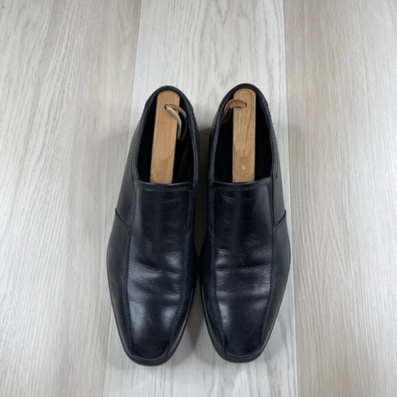 Ecco Mens Black Shoes Size 45 Leather Loafer Slip On - Picture 2 of 12